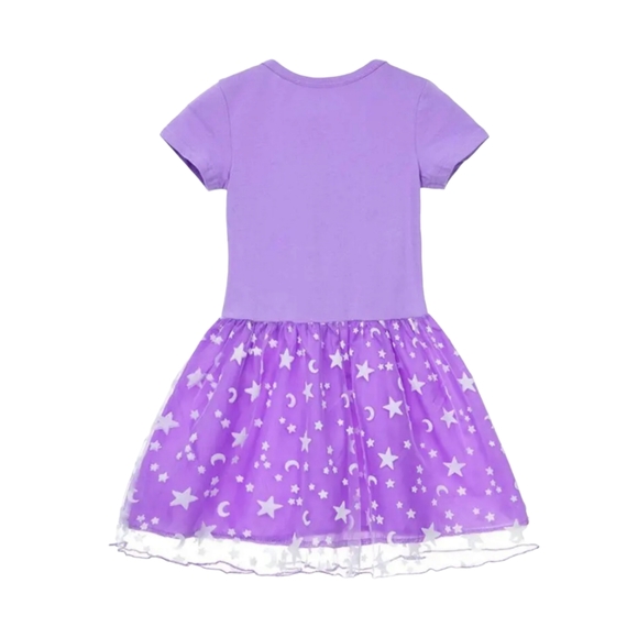 Wednesday Addams Purple and White Popular Fit and Flare Girl's Dress NWT - Picture 2 of 10